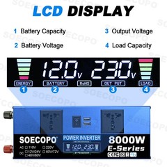 SOECOPO 8000W Peak Solar System Kit Flexible Panel 100A Controller 12V 110V 220V