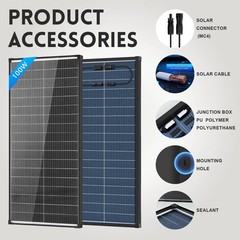AeternaSol 2*100W Solar Panel 18V Mono N-Type Off-Grid RV Camp Home Caravan Boat