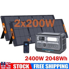 Solar Generator Portable Power Station Emergency ALLWEI LiFePO4 UPS 2400W 2048Wh