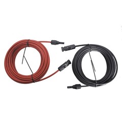 Solar Panel Extension Cable Wire Connector 12/10 AWG1 Pair Black + Red