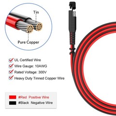 ELECTOP 15ft 10AWG SAE Extension Cable with Quick Connect Disconnect SAE Powe…