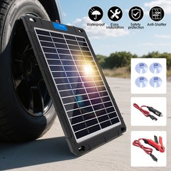 12V Solar Trickle Charger 20W Solar Panel Kit Car RV Trailer Battery Maintainer