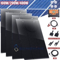 400W 200W Solar Panel Kit 30A 12V/24V Battery Charge Controller RV Caravan Boat
