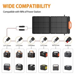 100W Solar Panel, 21.5V Portable Foldable Solar Panel 24% High Efficiency wit…