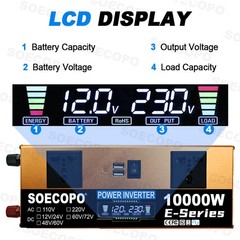 10000W Solar Kit Inverter 12V24V-110V/220V + 2pcs Solar Panels + Controller 100A
