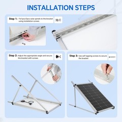 Adjustable 45″ Solar Panel Mounting Brackets Kit – 0-90° Tilt for Roof, RV, Boat