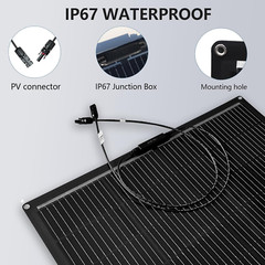 Flexible Solar Panel 200 Watts Monocrystalline Fiberglass Solar Modules Charger