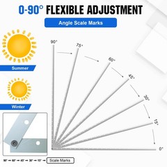 Adjustable Solar Panel Mount Brackets – 4 Sets, 45″ with Foldable Tilt Legs for