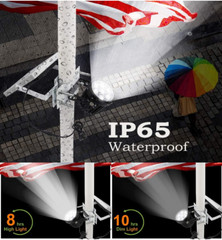 APONUO Solar Flagpole Light, 2 Brightness, IP65 Waterproof for Flag Poles