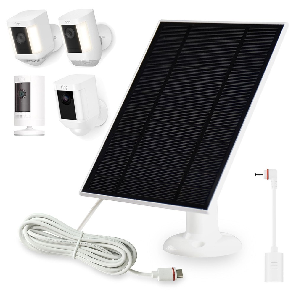 Solar Panel for Ring Cameras – 1 Pack Compatible with Stick Up Cam, Spotlight Ca