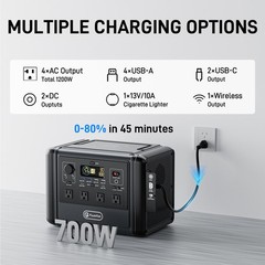 Flashfish T1200S Portable Power Station 1200W 768Wh With Solar Panel 100W 18V