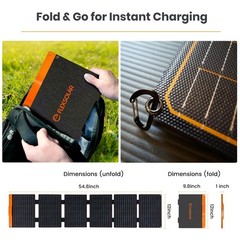 FlexSolar 60W Foldable Solar Panel Portable Charger with USB-C/USB-A QC3.0/DC