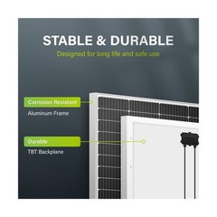 Newpowa 10BB 200W 24V Monocrystalline 200 Watt 24Volt Solar Panel Designed fo…