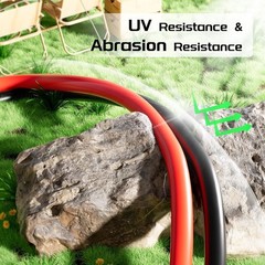 Solar Panel Extension Cable Solar Panel Wire 50Ft Black+50Ft Red Kit