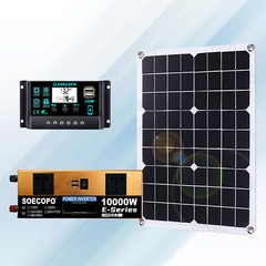 10000W Solar Kit 500W Panel 100A MPPT Controller DC Cable 12V/24V to 220V/110VMH