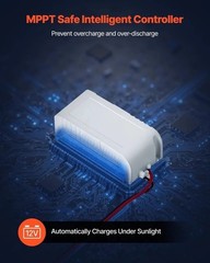 Solar Battery Trickle Charger Kit 20W 12V with Built-in MPPT Controller