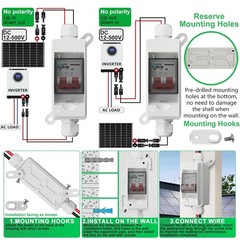 Interruptor de desconexión para paneles solares de 32 A y 500 V CC, disyuntor mi