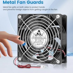 120mm x 38mm 12V DC IP68 Waterproof Fan High Speed Dual Ball 2-Pin | 120x38mm