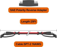 12FT 16AWG SAE Cable for Battery Maintenance and Solar Panels—Durable & Reliable