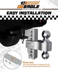 DEEAGLE Hitch Tightener Anti Rattle Stabilizer for 1.25″ to 2″ 2 inch, Black