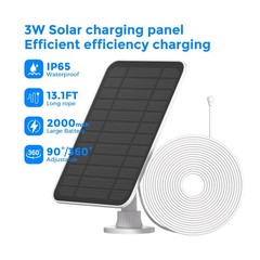 Solar Panel for Google Nest Cam (Battery) – Built-in 2000mAh Battery for Cont…