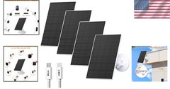 Versatile 2W Solar Panel Charger – 4 Pack for Micro USB & USB-C Security Cameras