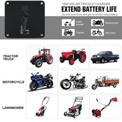 ECO-WORTHY 10W Solar Car Battery Charger Maintainer 12V Waterproof 10W, Black