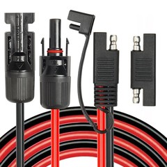 Solar Panel to SAE Adapter Cable – 10FT 10AWG Solar Extension Cable for RV So…