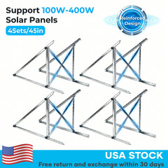 4 Sets 45in Solar Panel RV Tilt Mount Brackets Kit Roof Surface Adjustable Frame