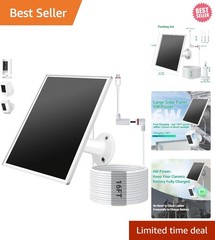 Solar Panel for Ring Camera, 6W Solar Charger with USB-C & Barrel Plug for Ri…