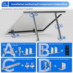 2 Set Adjustable Solar Panel Tilt Mount Brackets Aluminum Alloy Mounting Brac…