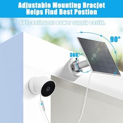 6W Solar Panel Compatible with Google Nest Camera Outdoor & Indoor (Battery V…