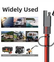 SAE Extension Cable 12AWG, SAE to SAE Extension Cord DC Power Automotive Exte…