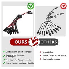 Solar Parallel Connectors for 5 Solar Panels, Tool-Free Solar Panel Connector…