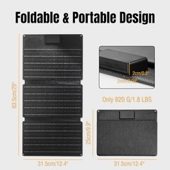 SP30 30W Solar Panel, Foldable Portable Solar Charger, QC3.0 USB Port/Type