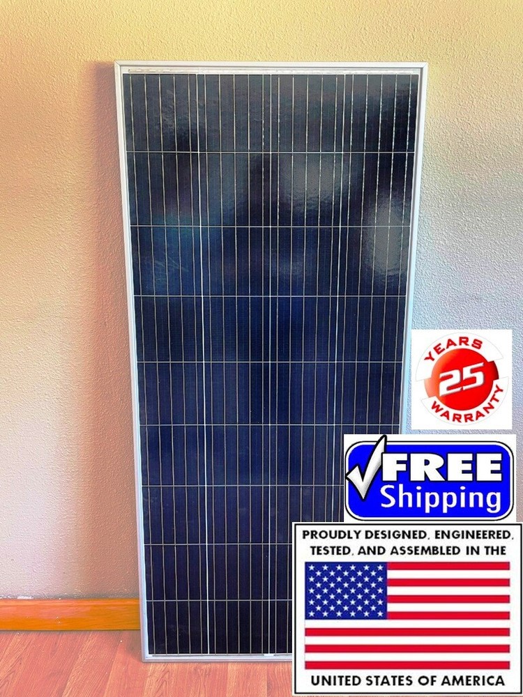 2- 215 WATT Solar Panel 12 Volt Battery Charger Off Grid RV Boat 2 solar panels