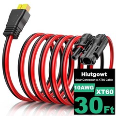 10AWG XT60 Solar Cable 30FT, Solar to XT60 Cable 3 10 15 20 25 40 Red&Black 30