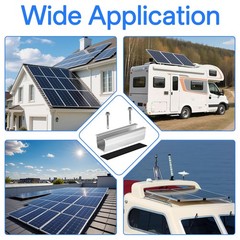 TTMIXKI Solar Panel Mounting Kit for 2 Panel (6Pcs), Aluminum Alloy Rails & C…