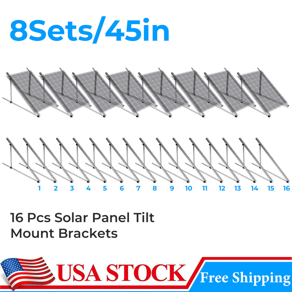 45in Adjustable Solar Panel Mounting Brackets Kit System for 8 Solar Panels