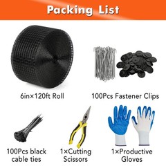 6In x 120Ft Solar Panel Bird Guard Kit | PVC Coated Wire Mesh with Complete I…