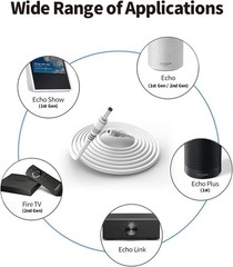 Easy Install 10ft Barrel Plug Extension Cable Compatible with Ring & Google Nest