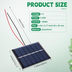 40 Pcs Mini Solar Panels 3V 120MA Small Polycrystalline Solar Cells Bulk DIY …