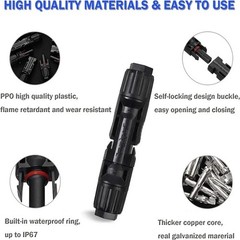 10/20/50/100/200 Pairs Male Female Solar Cable Connectors for DIY Solar Panel
