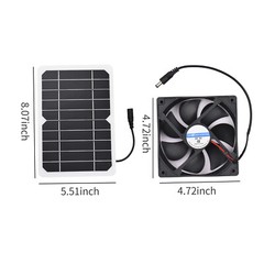 6W 5V Solar Panel with Fan Ventilator Chicken Coops Solar Fan Solar Cell S5D6