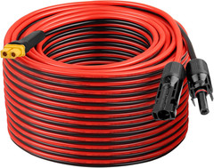 XRDS 100FT Solar Connector to XT60 Female Extension Cable – 10AWG 600V Rated Hea