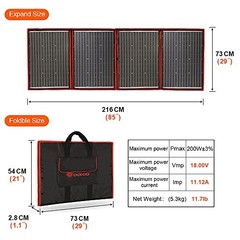 220w 18v Foldable Solar Panel Kit 220 Watts Monocrystalline Foldable