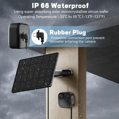 4 Pack 6W Solar Panel for Blink Camera, High-Efficiency Monocrystalline Silicon