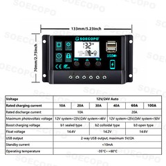 7000W Complete Solar Panel Kits Solar Power Generator 100A Home 110V/220V Syst