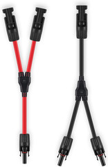 Solar Connectors Y Branch Parallel Adapter 10AWG Cable for Solar Panel (Red &