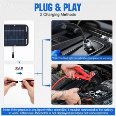30W Solar Panel 12V Trickle Charger Battery Charger Kit Maintainer Boat Car RV